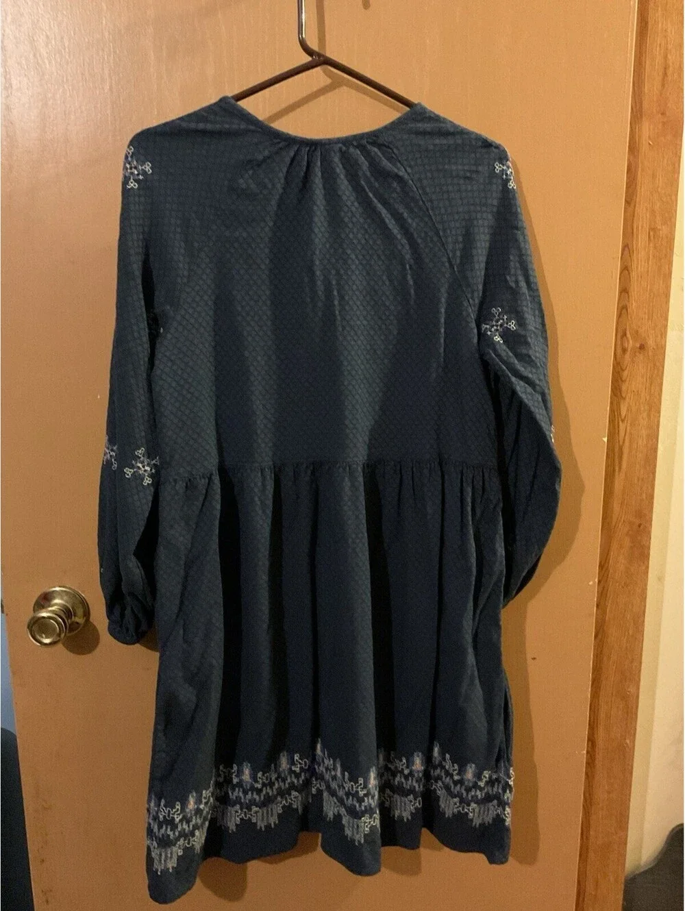 Knox Rose Navy Blue Embroidered Dress Size Medium